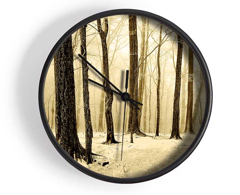 Winter Woodland Snow Clock - Wallart-Direct UK