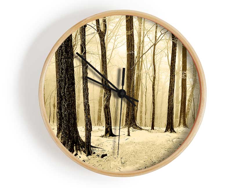 Winter Woodland Snow Clock - Wallart-Direct UK