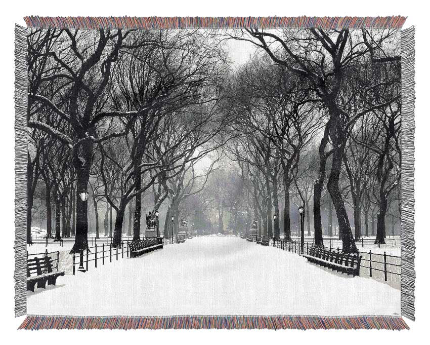Winter Park B n W Woven Blanket
