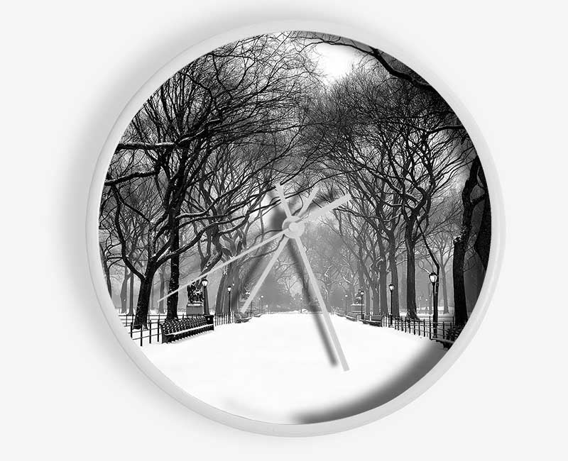 Winter Park B n W Clock - Wallart-Direct UK