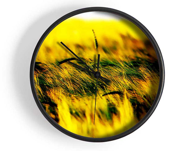 Wheatfield Yellow Clock - Wallart-Direct UK
