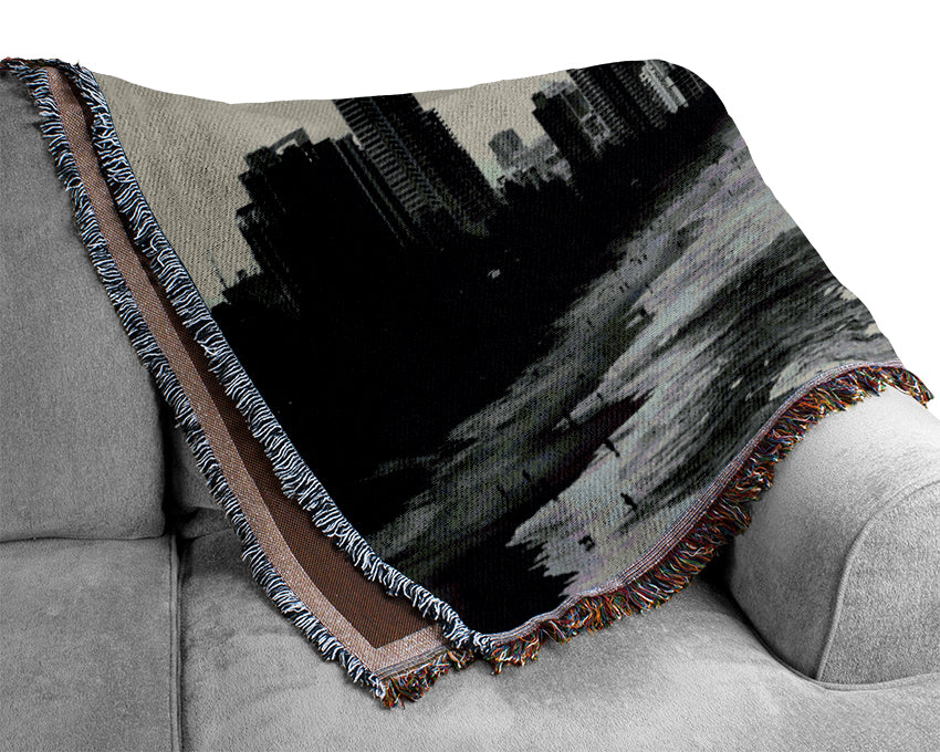 Miami Beach B n W Woven Blanket