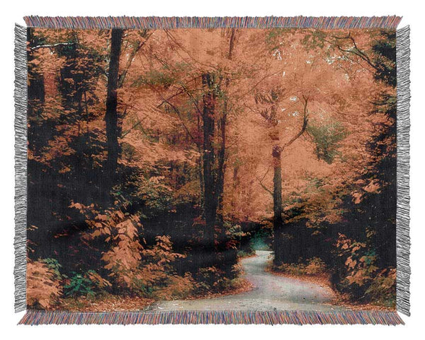 Autumn Road Woven Blanket