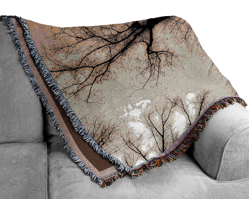 The Bare Winter Tree Woven Blanket