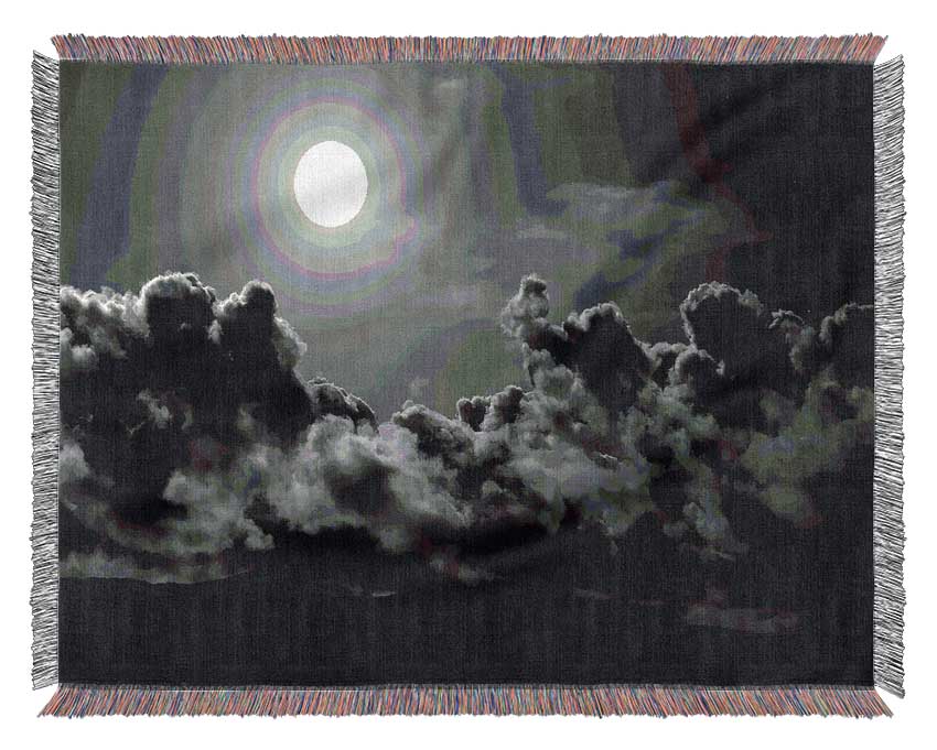 Midnight Clouds B n W Woven Blanket