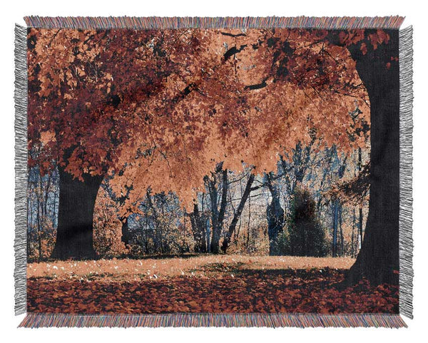 The Golden Autumn Tree Woven Blanket