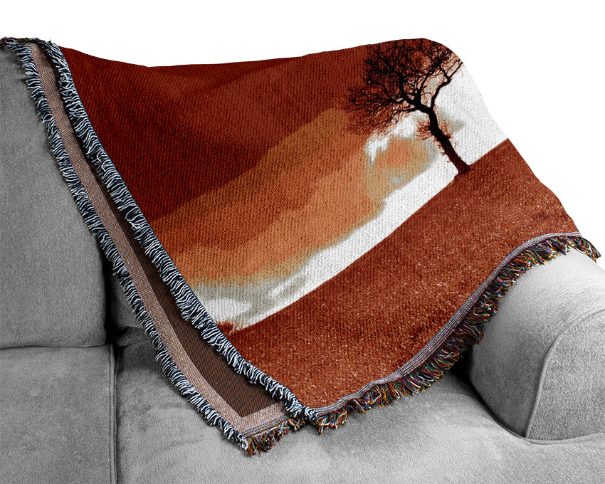 Red Sky Blaze Woven Blanket