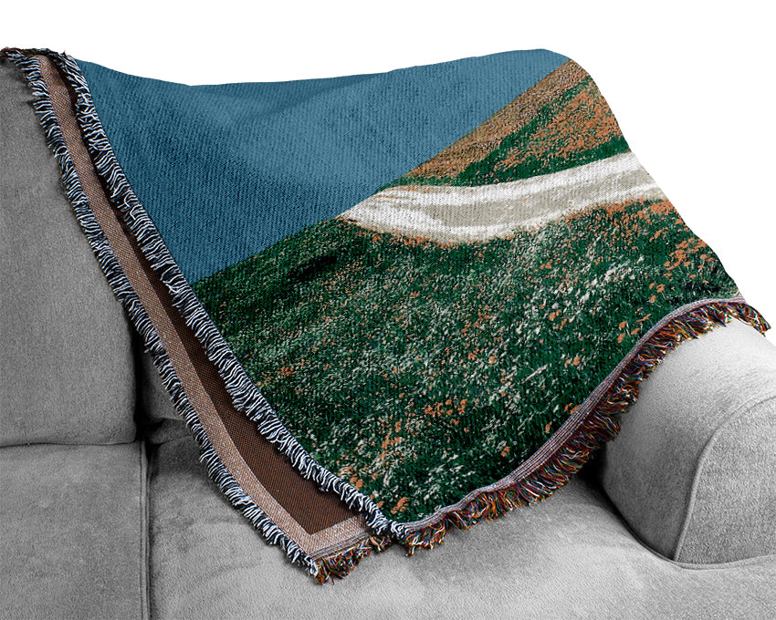 The Lonely Tree Road Woven Blanket