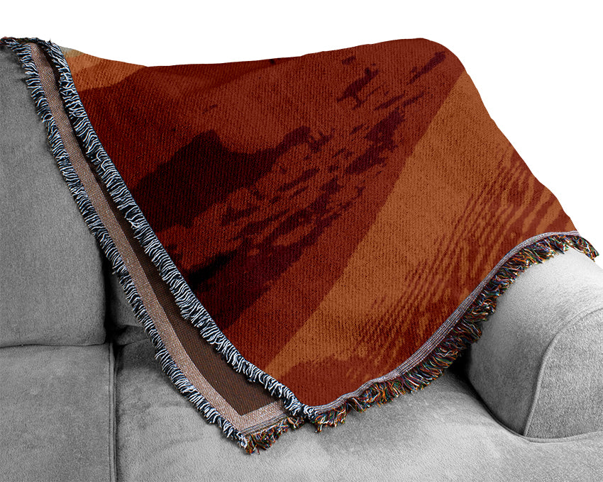 Stunning Orange Sun Blaze Ocean Woven Blanket