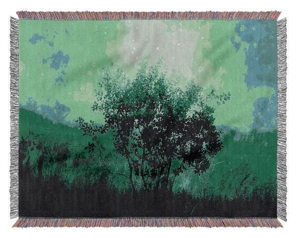 Emerald Tree Woven Blanket