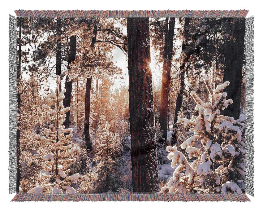 Winter Woodland Woven Blanket