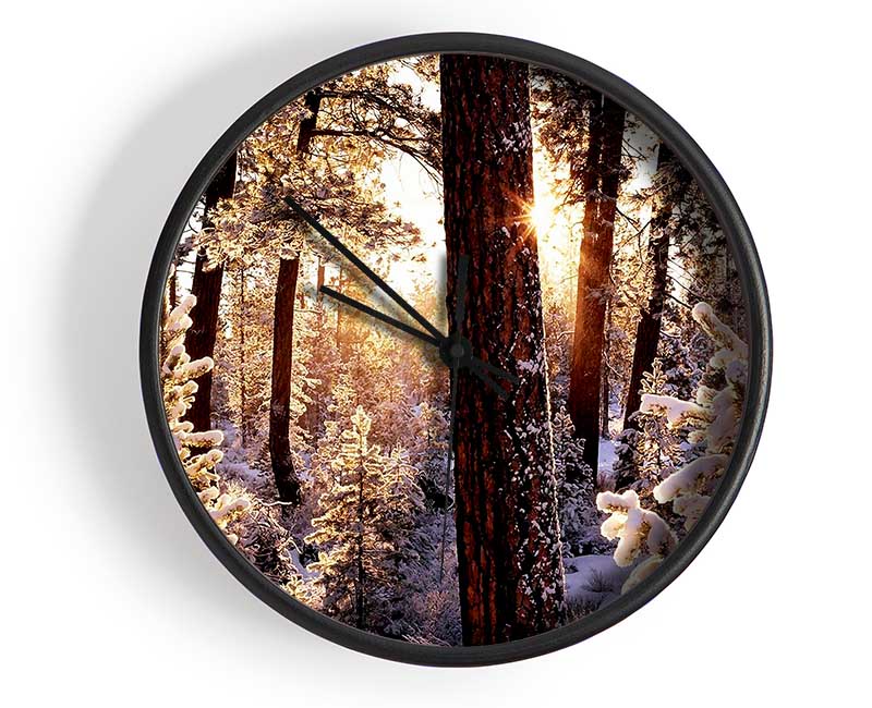 Winter Woodland Clock - Wallart-Direct UK