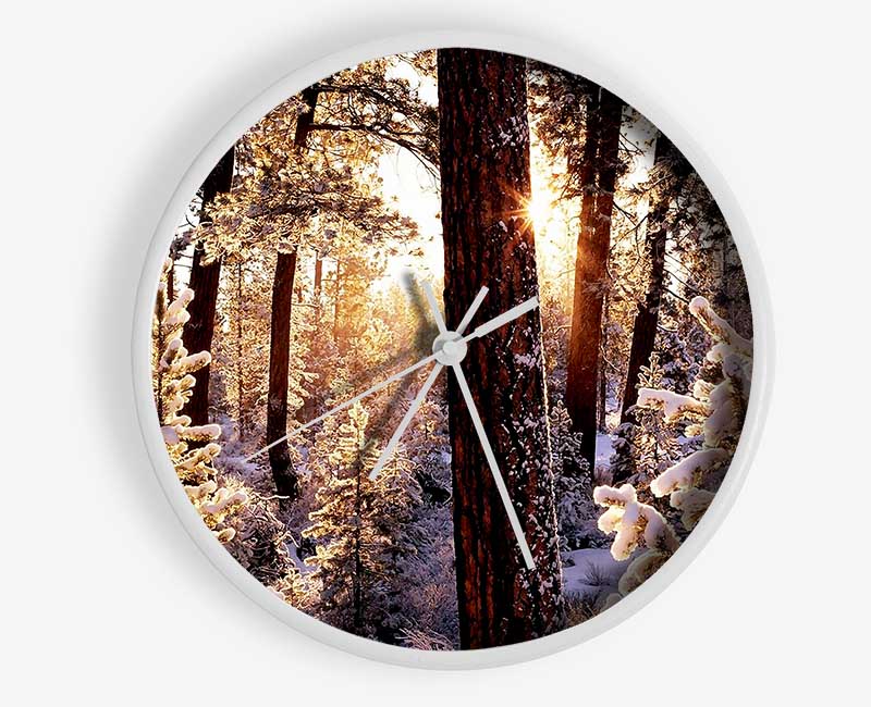 Winter Woodland Clock - Wallart-Direct UK