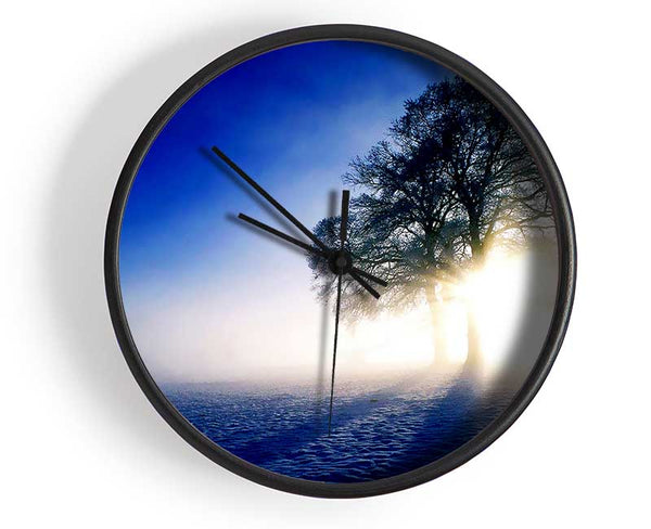 Misty Tree At Sunrise Clock - Wallart-Direct UK