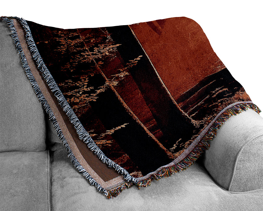 Red Woodland Beam Woven Blanket