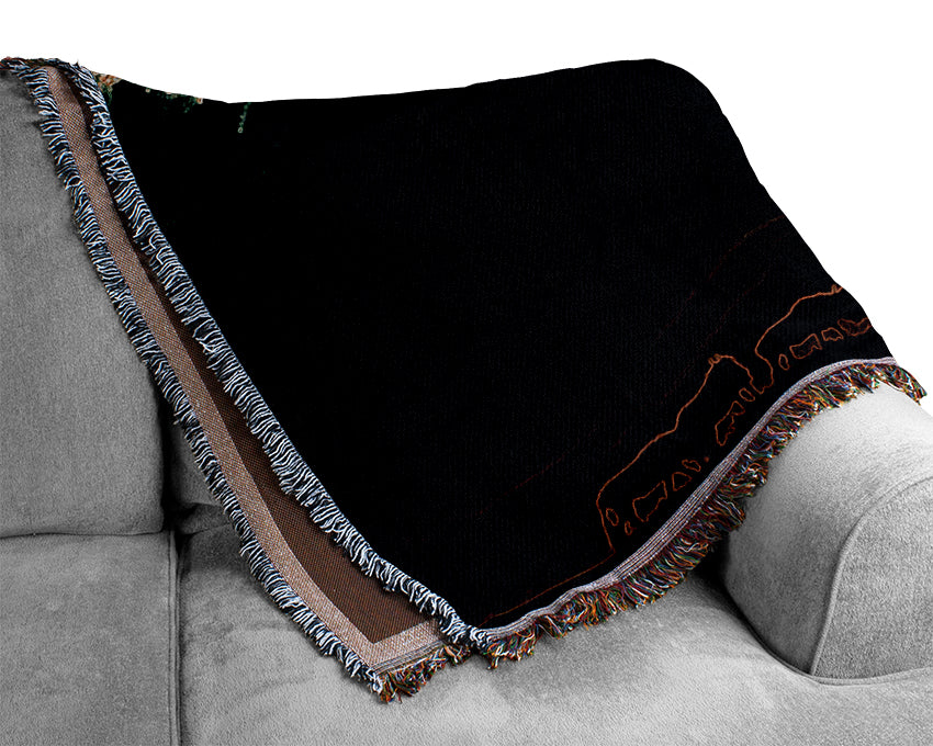 Night Tree 02 Woven Blanket