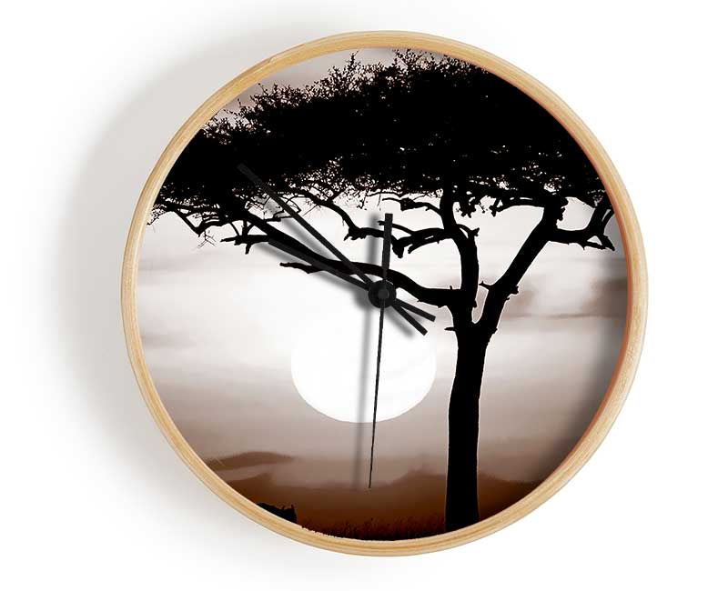 African Safari Brown Clock - Wallart-Direct UK