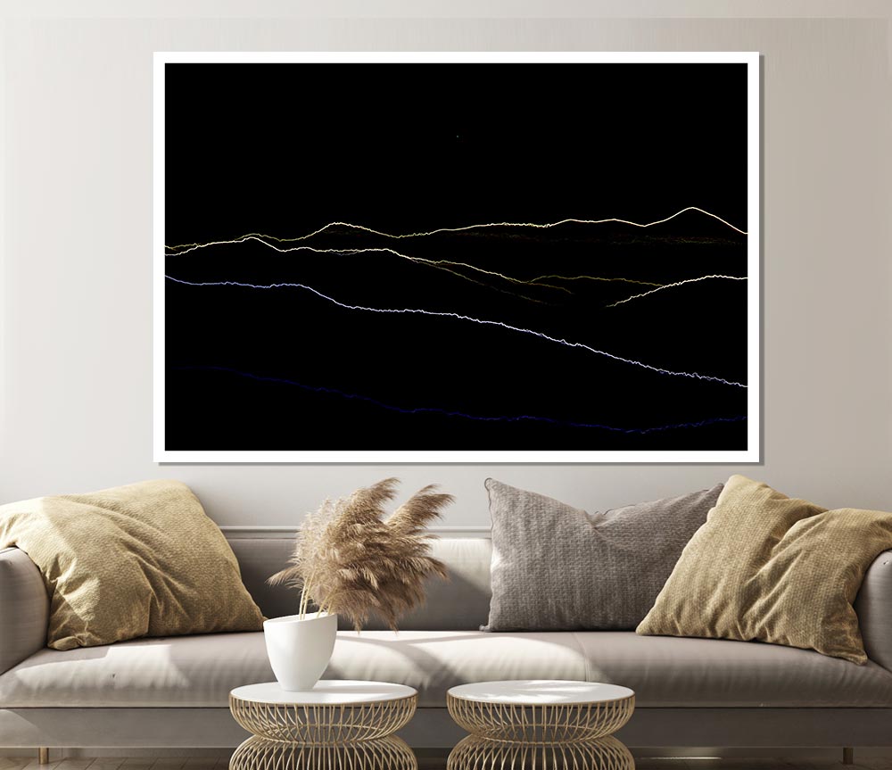 Abstract Neon Landscape 11 Print Poster Wall Art