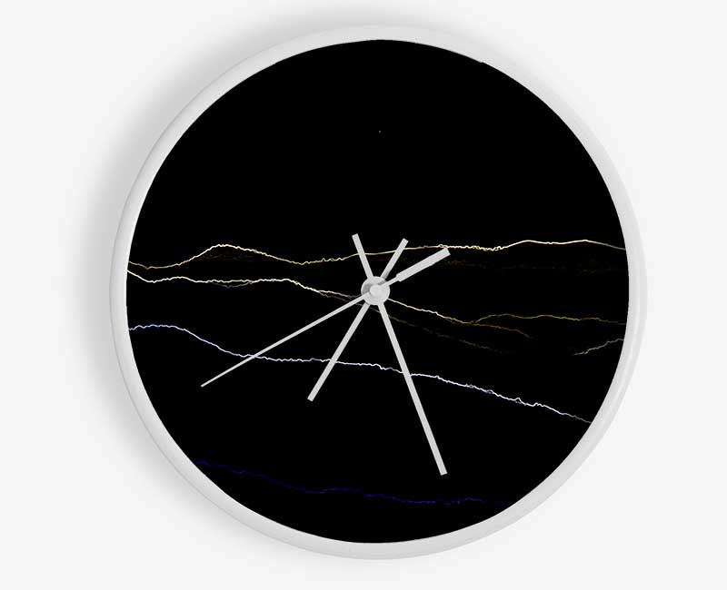 Abstract Neon Landscape 11 Clock - Wallart-Direct UK