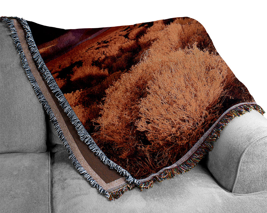 Storm Over Desert Woven Blanket