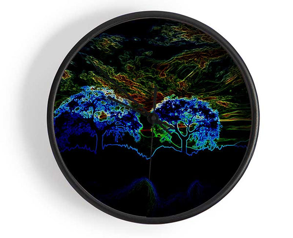 Neon Skyline Clock - Wallart-Direct UK