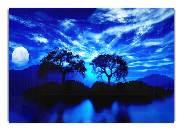 Blue Twin Island Moon