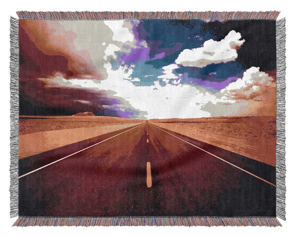 The Red Road To Nowhere Woven Blanket