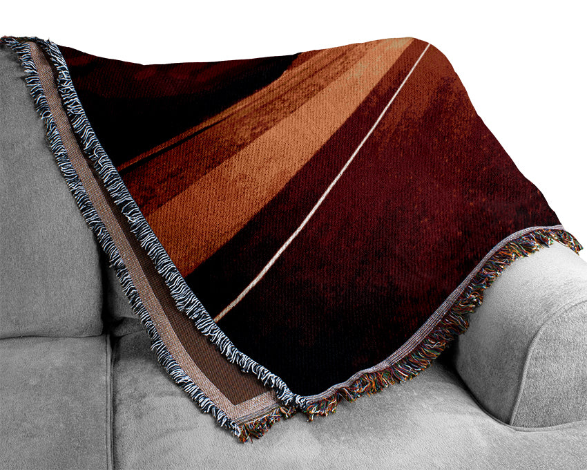 The Red Road To Nowhere Woven Blanket