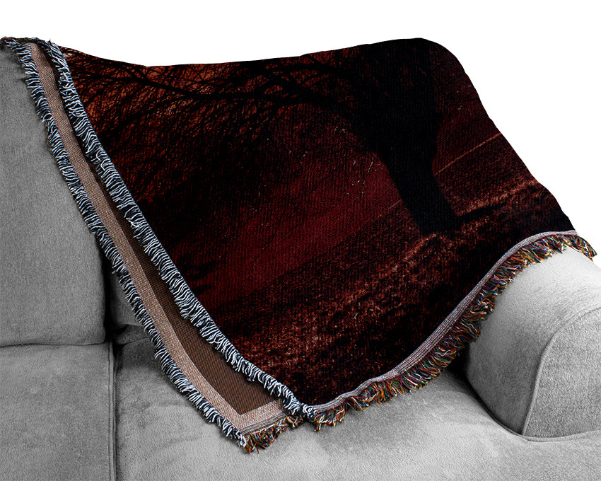 Yorkshire Dales Red Woven Blanket