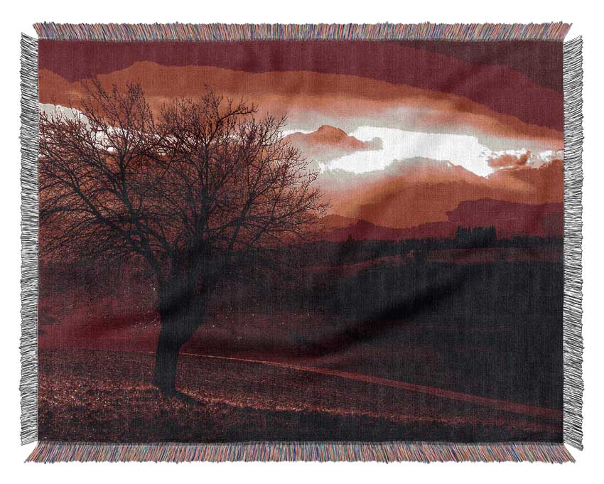 Yorkshire Dales Red Woven Blanket