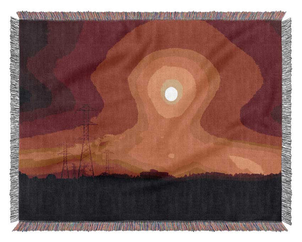 Mist Of The Red Sun Woven Blanket