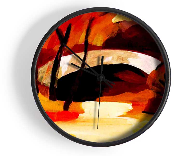 Autumn Bridge Clock - Wallart-Direct UK