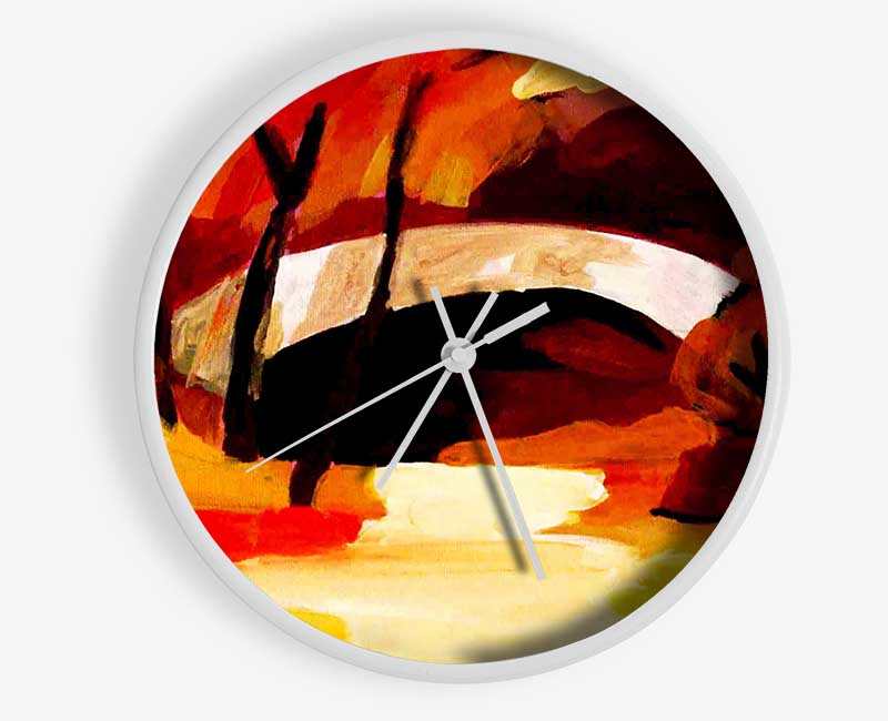 Autumn Bridge Clock - Wallart-Direct UK