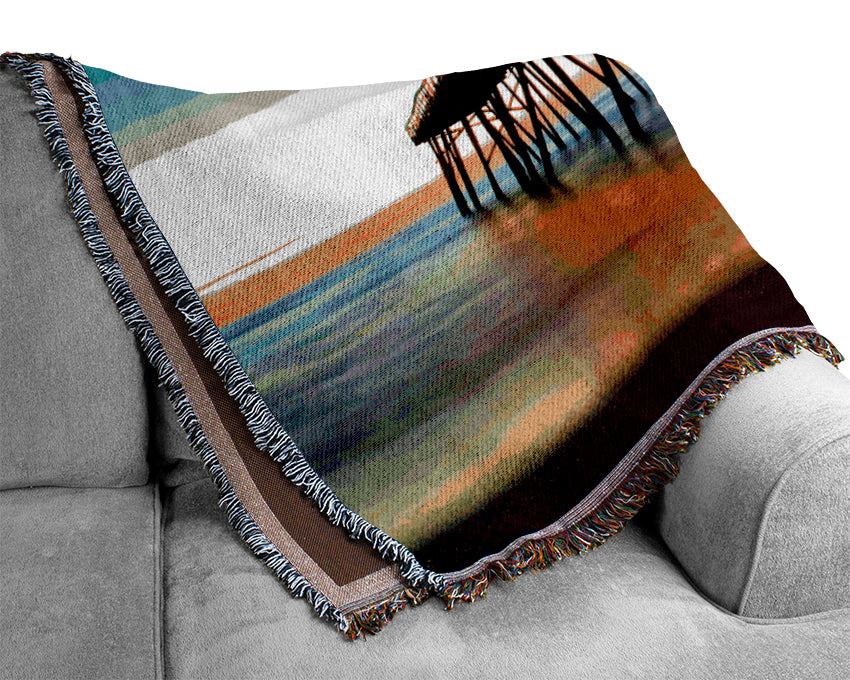 Under The Stunning Pier Woven Blanket