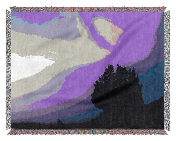 Lilac Tree Light Woven Blanket