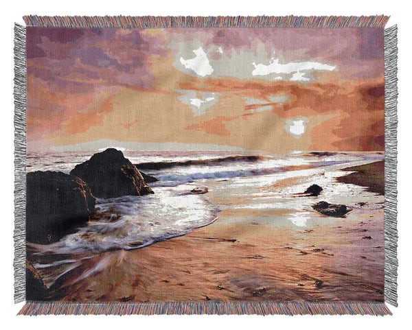 The Oceans Sunset Woven Blanket
