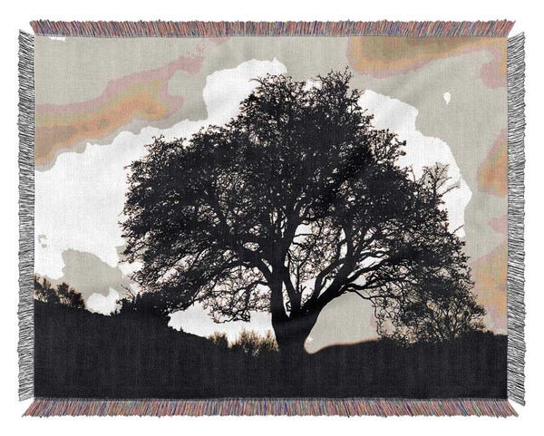 Tree In First Light Woven Blanket