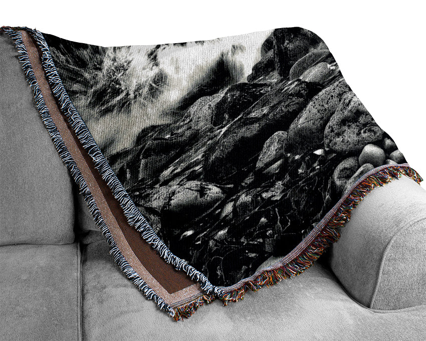 Oceans Gateway B n W Woven Blanket