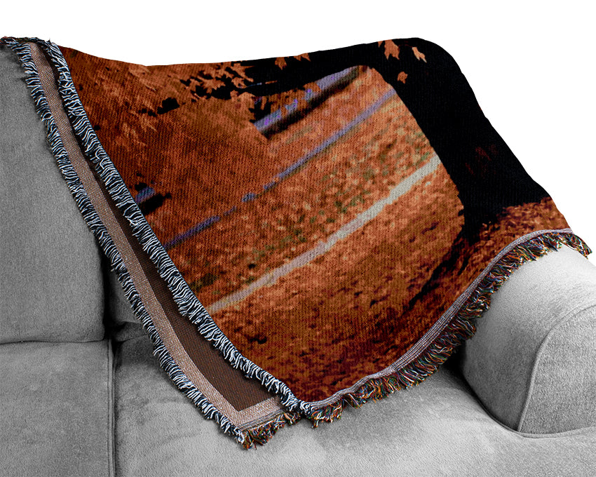 Orange Autumn Tree Woven Blanket