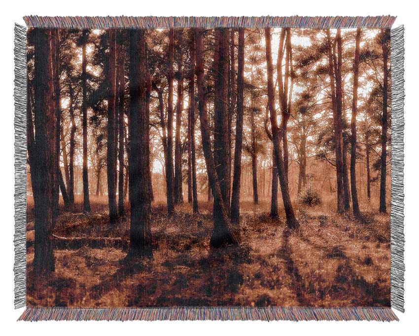 Woodlands Morning Shadows Woven Blanket