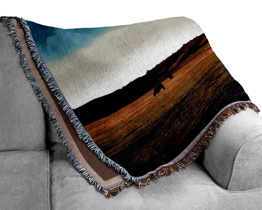 Stunning Country Road Skies Woven Blanket