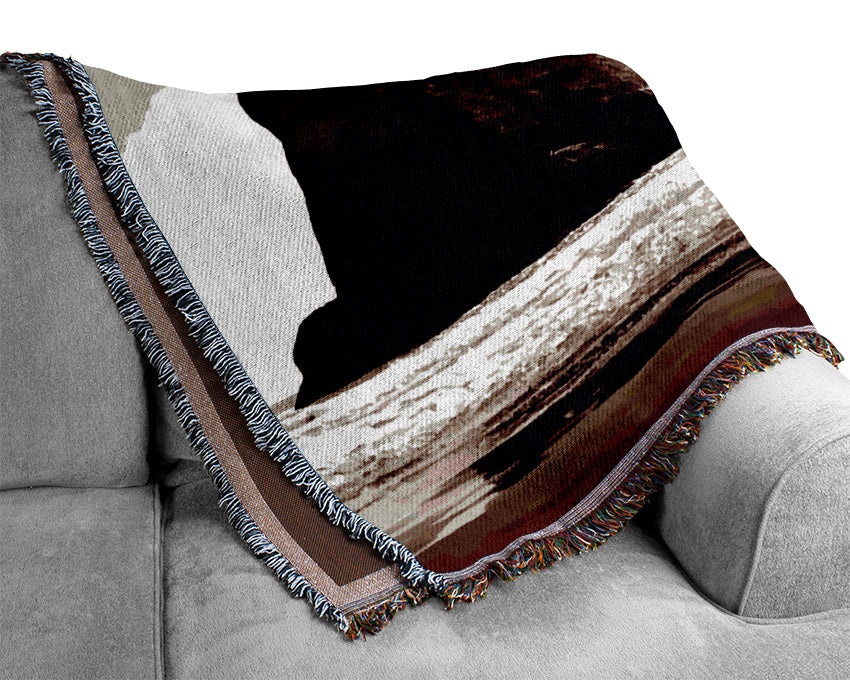 The Doorway To The Ocean Brown Woven Blanket