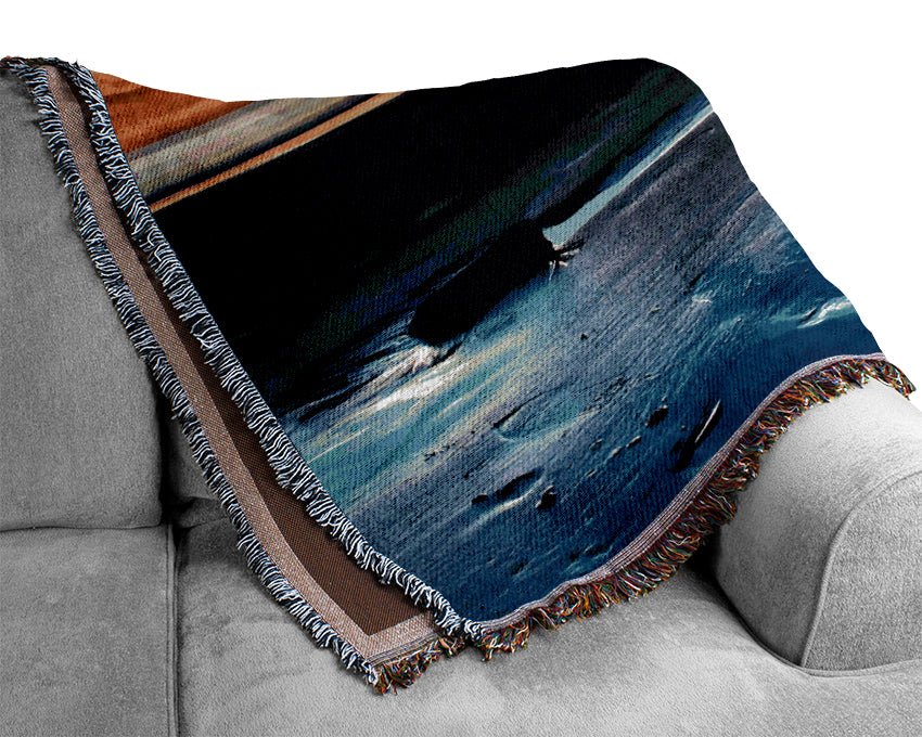 The Light On The Ocean Woven Blanket