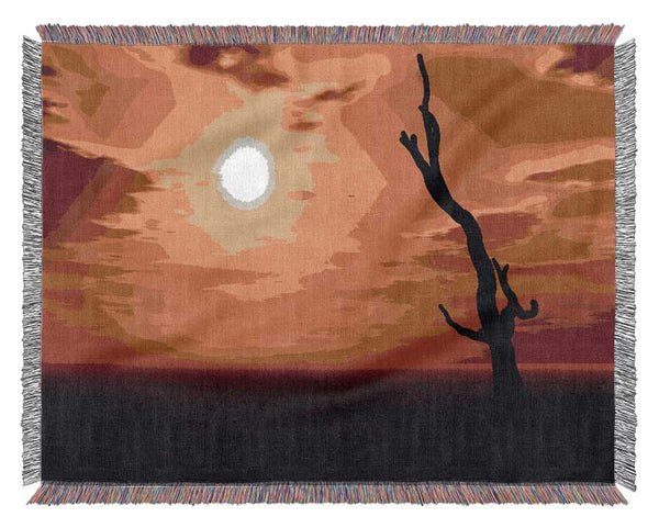 Tree Of The Desert Sun Woven Blanket