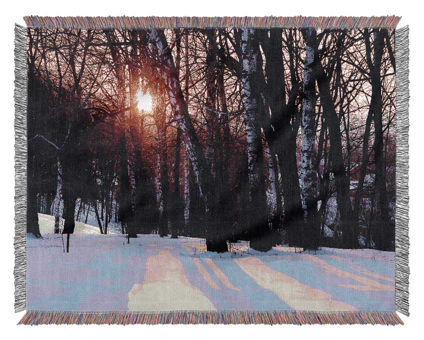 Winter Woodland Sun Woven Blanket