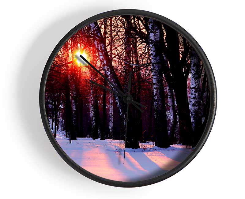 Winter Woodland Sun Clock - Wallart-Direct UK
