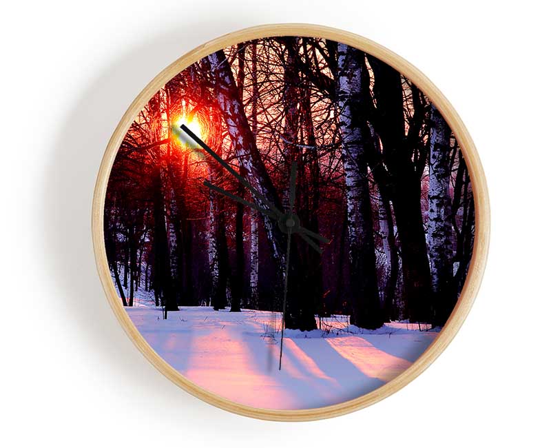 Winter Woodland Sun Clock - Wallart-Direct UK