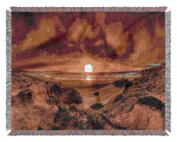 Beach Sunset Beauty Woven Blanket