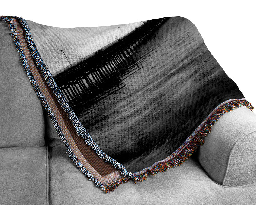 Twin Pier Ocean B n W Woven Blanket