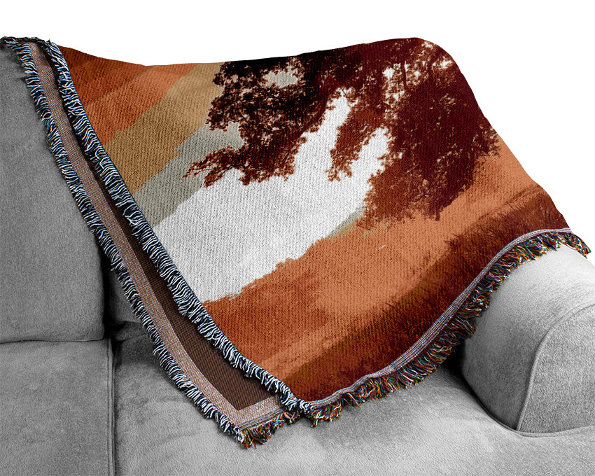 Sun Through The Tree Woven Blanket